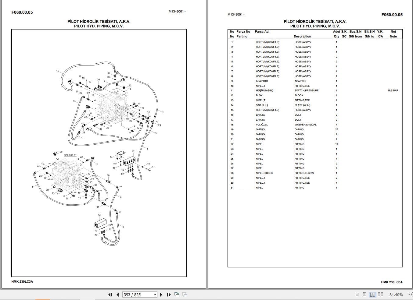 Hidromek Excavator HMK 230LC 3A Parts Catalog H34732C300U 2021 EN TR (2)