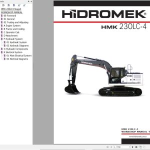 Hidromek Excavator HMK 230LC 4 Workshop Manual (1)