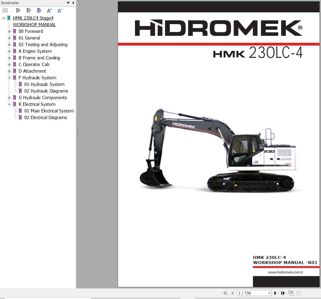 Hidromek Excavator HMK 230LC 4 Workshop Manual (1)