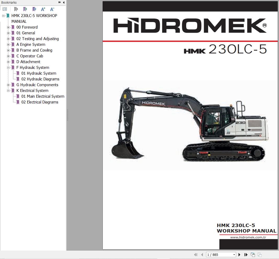 Hidromek Excavator HMK 230LC 5 Workshop Manual (1)