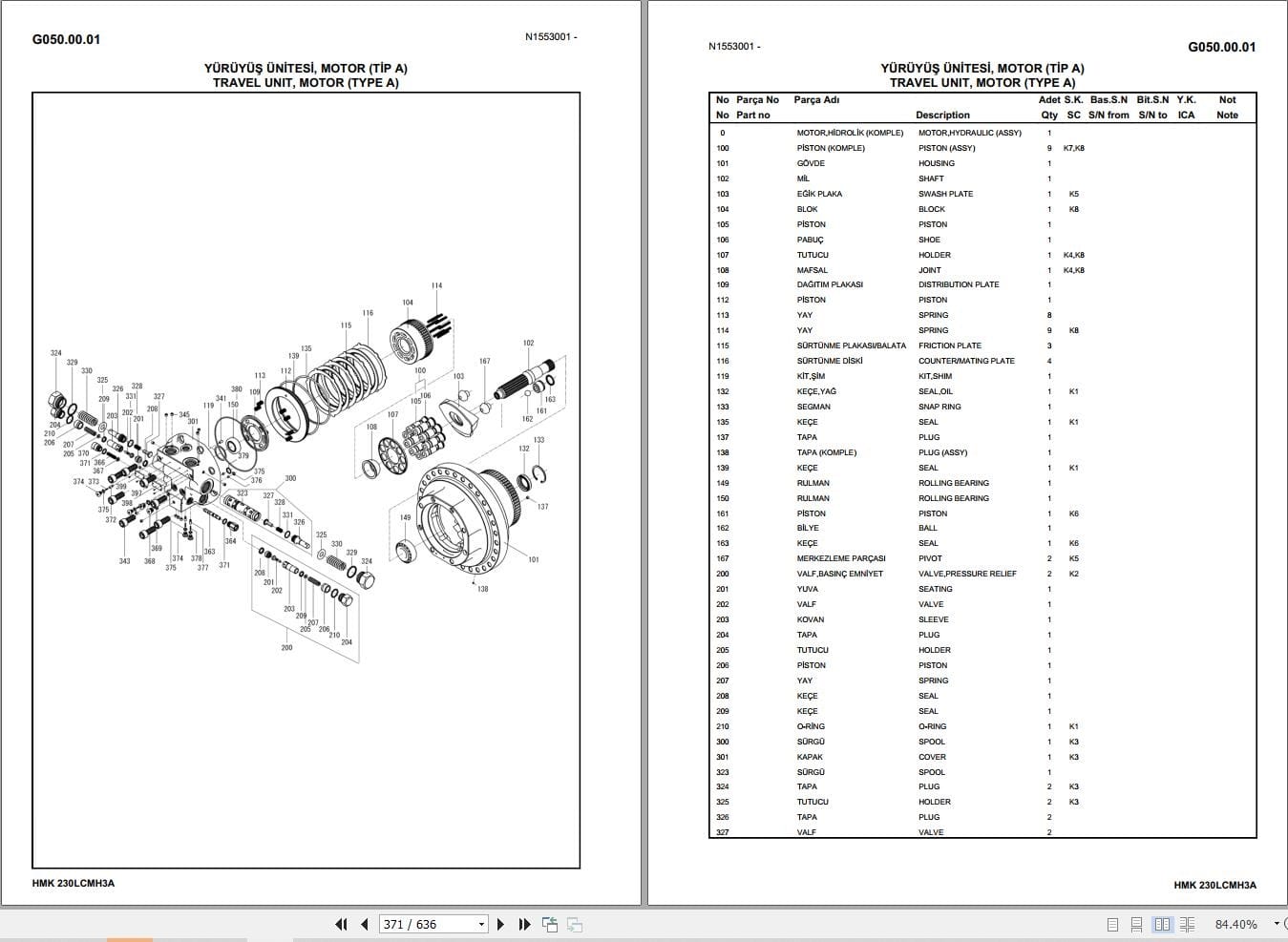 Hidromek Excavator HMK 230LC MH 3A Parts Catalog H55732C300 2022 EN TR (2)