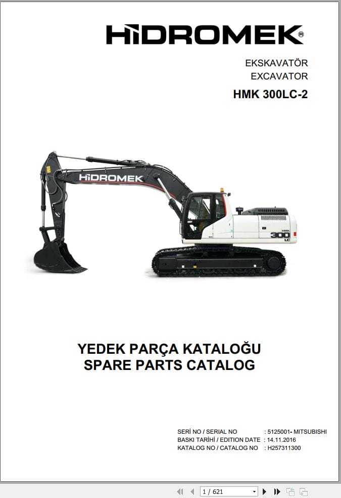 Hidromek Excavator HMK 300LC 2 Parts Catalog H257311300 2016 EN TR (1)