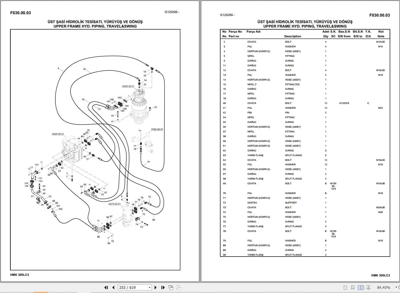 Hidromek Excavator HMK 300LC 3 Parts Catalog H257322300 2015 EN TR (2)