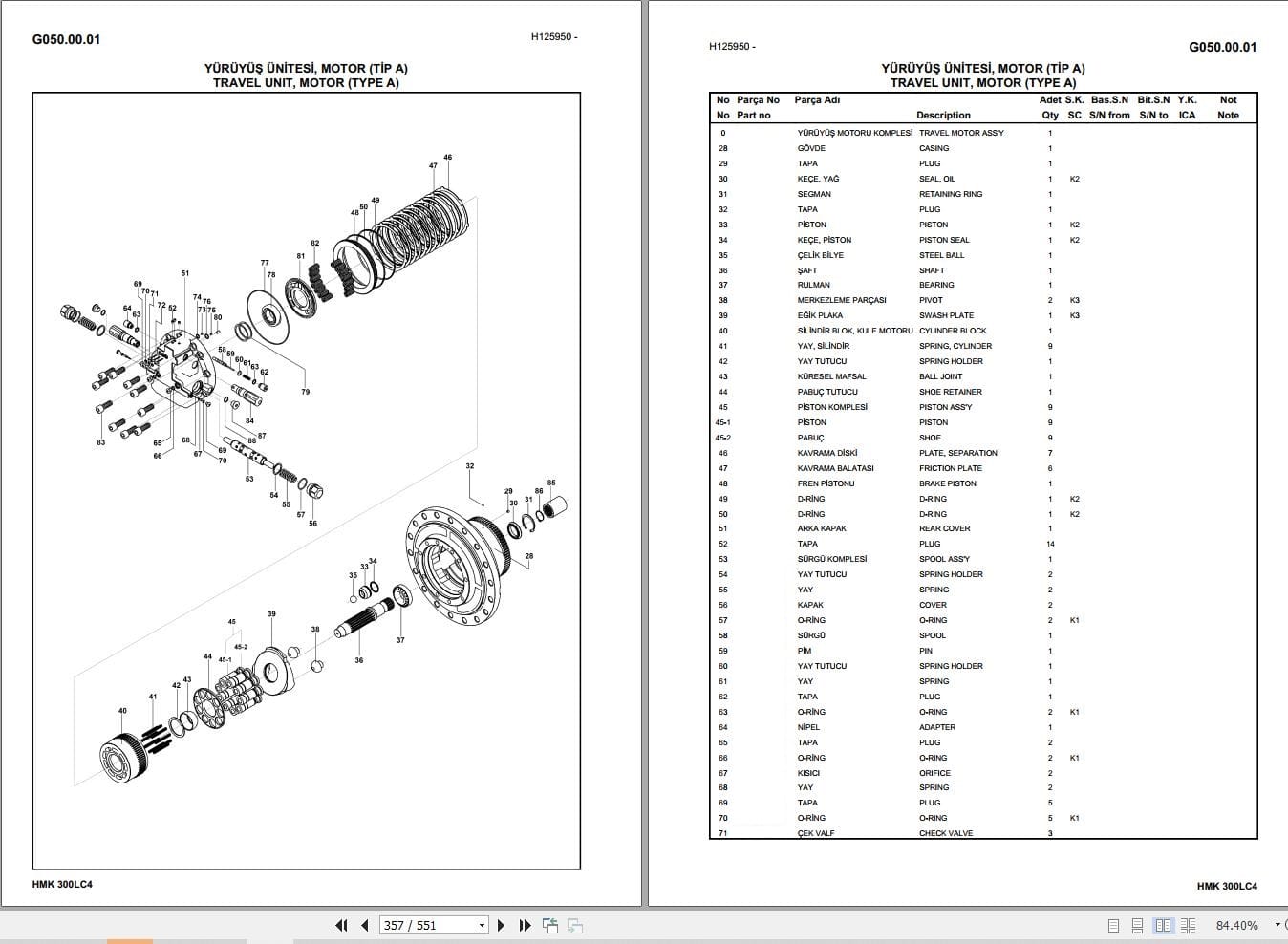 Hidromek Excavator HMK 300LC4 Parts Catalog H257324300 2018 EN TR (2)