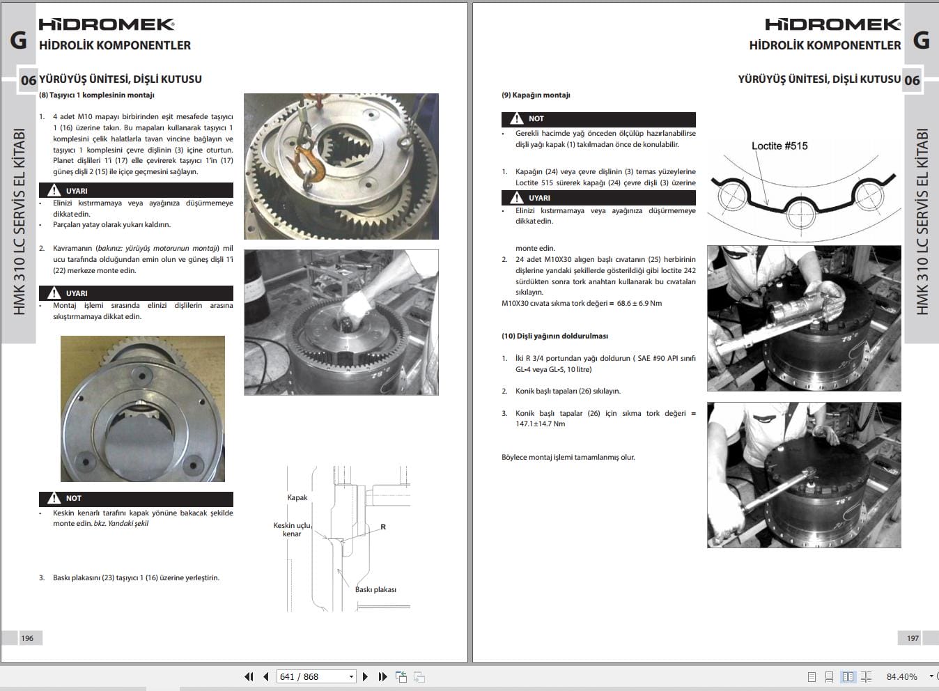 Hidromek Excavator HMK 310LC 3A Workshop Manual H25732C500 TR (2)