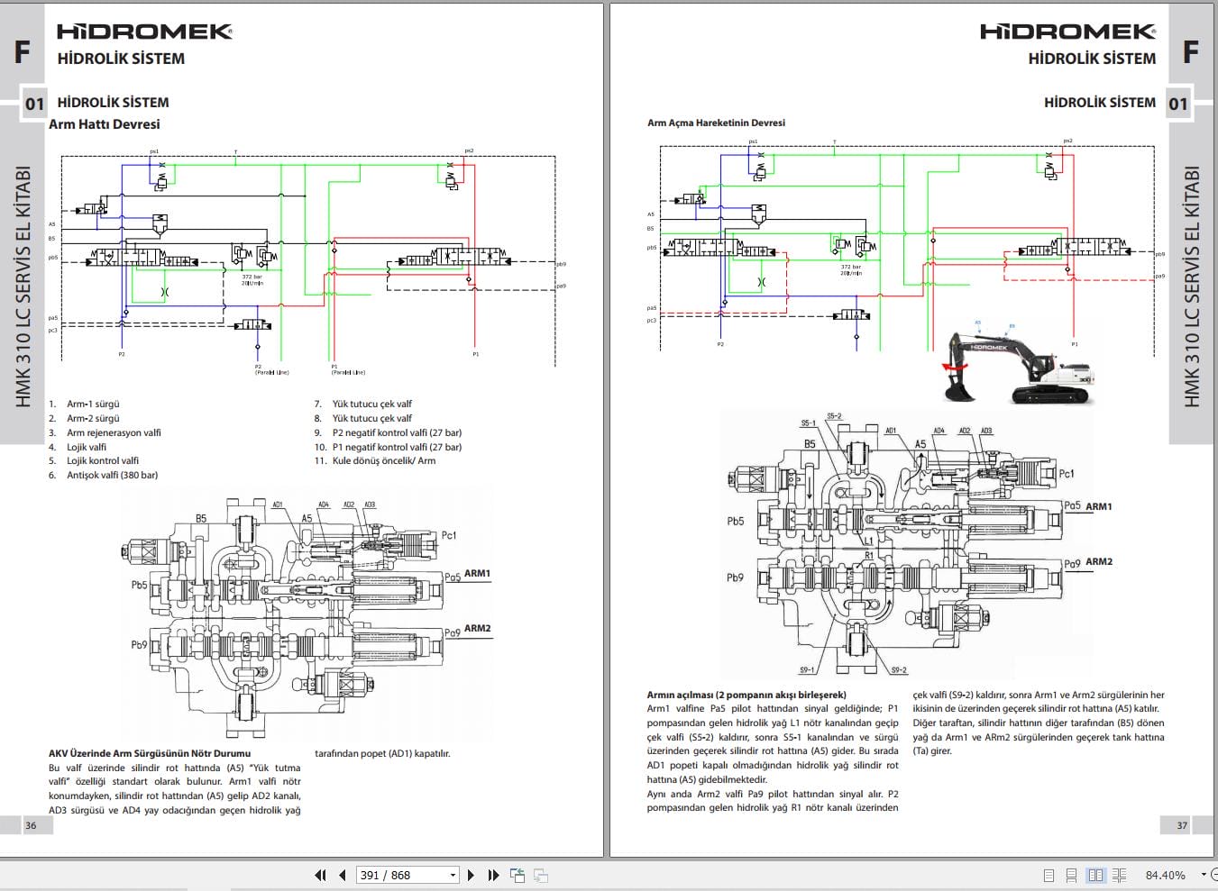 Hidromek Excavator HMK 310LC 3A Workshop Manual H25732C500 TR (3)