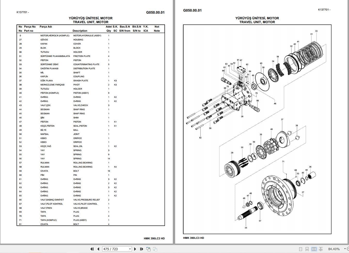 Hidromek Excavator HMK 390LC 3 HD Parts Catalog H37732B300 2020 EN TR (2)
