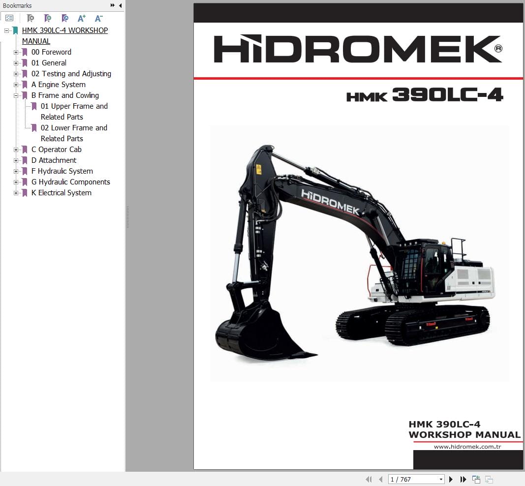 Hidromek Excavator HMK 390LC 4 Workshop Manual (1)