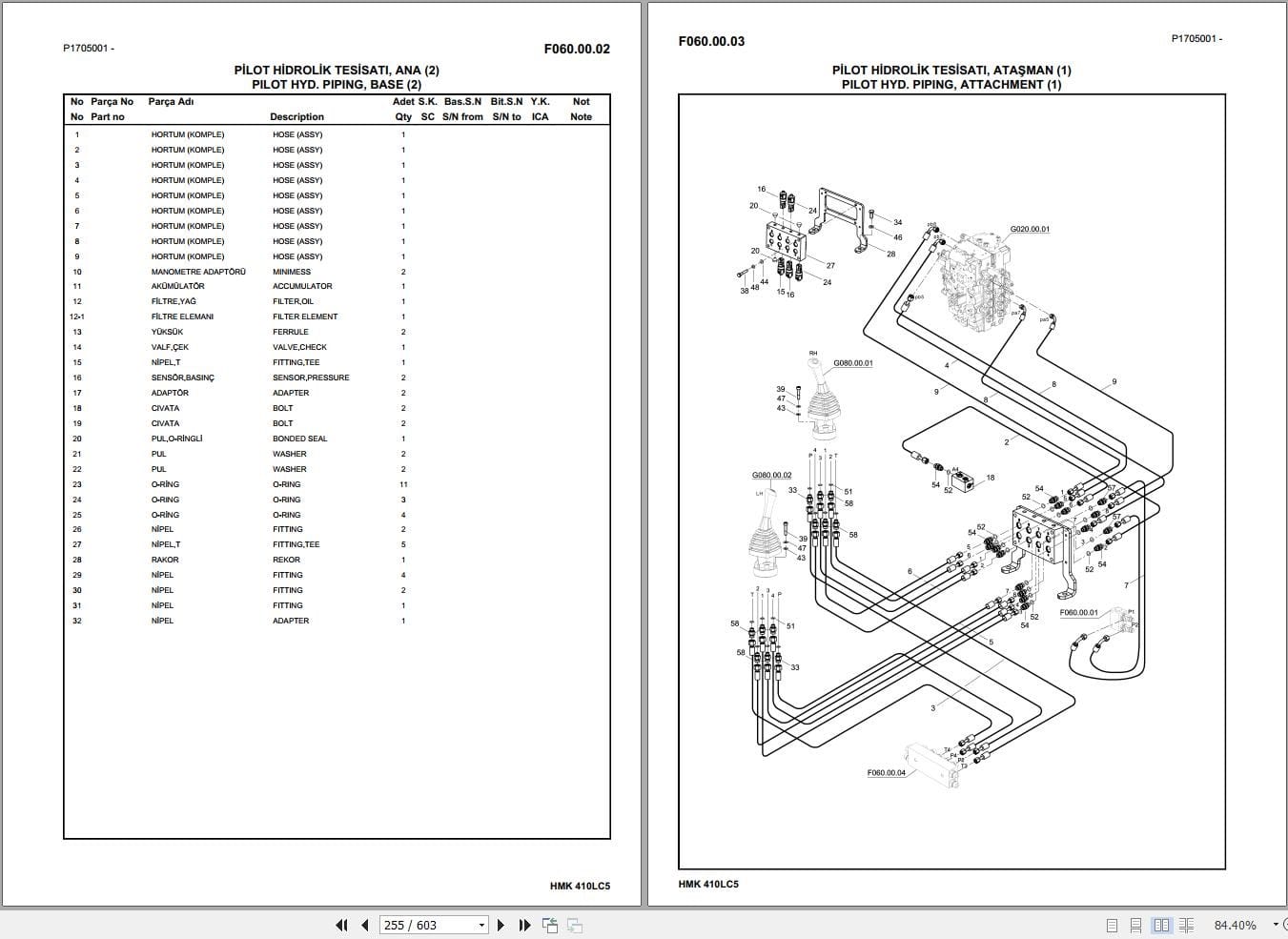 Hidromek Excavator HMK 410LC 5 UHD Parts Catalog H707325300U 2023 EN TR (2)