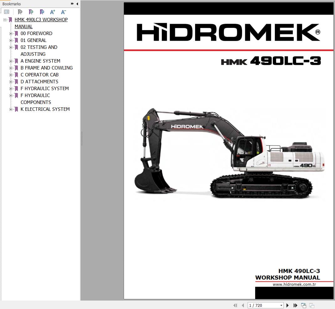 Hidromek Excavator HMK 490LC 3 Workshop Manual (1)