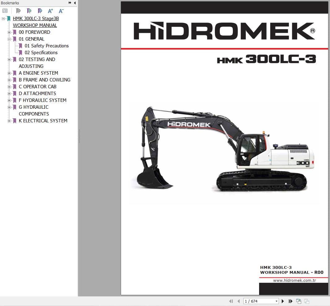 Hidromek Excavator HMK 500LC 3 Workshop Manual R00 (1)