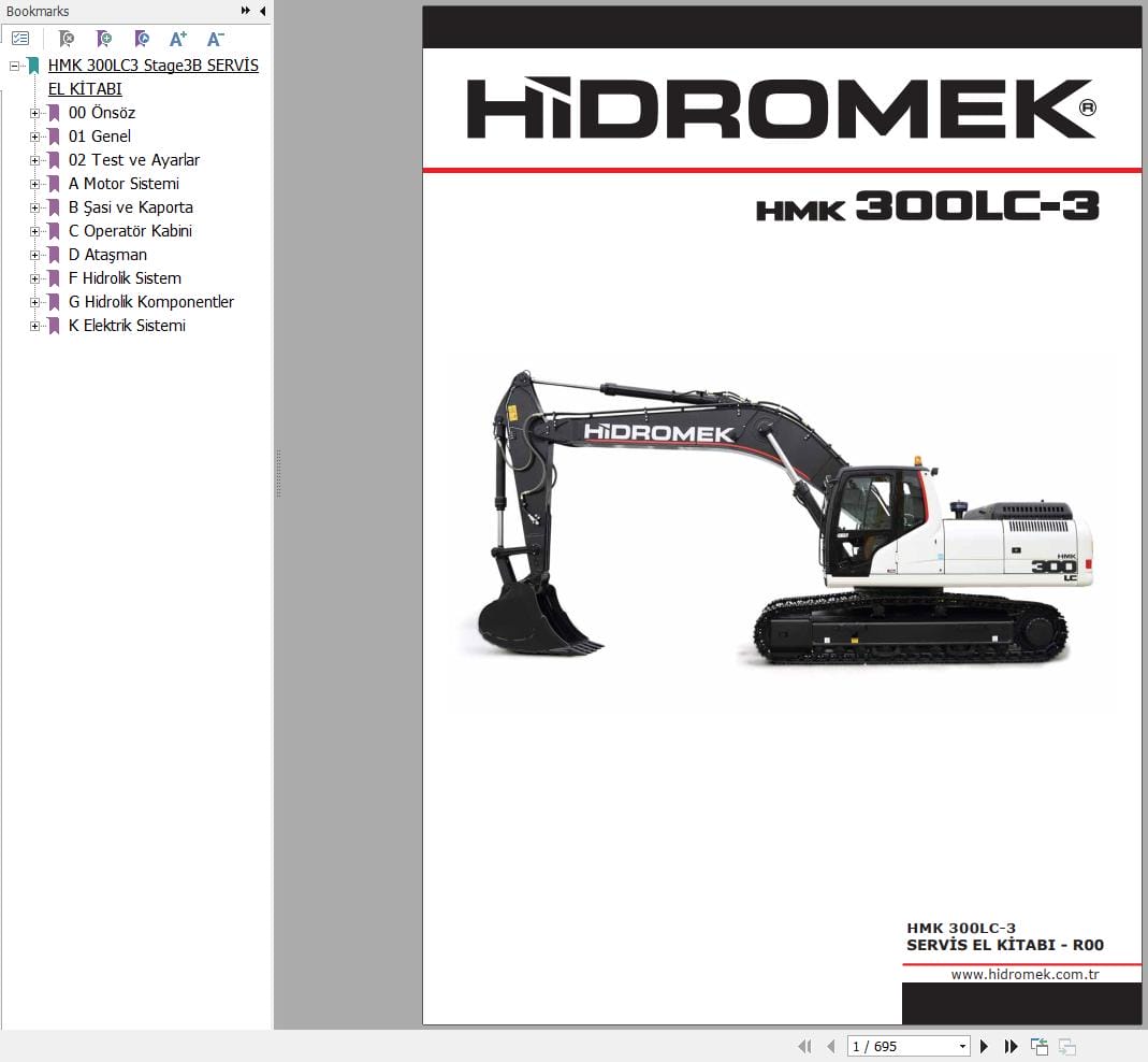 Hidromek Excavator HMK 500LC 3 Workshop Manual R00 TR (1)