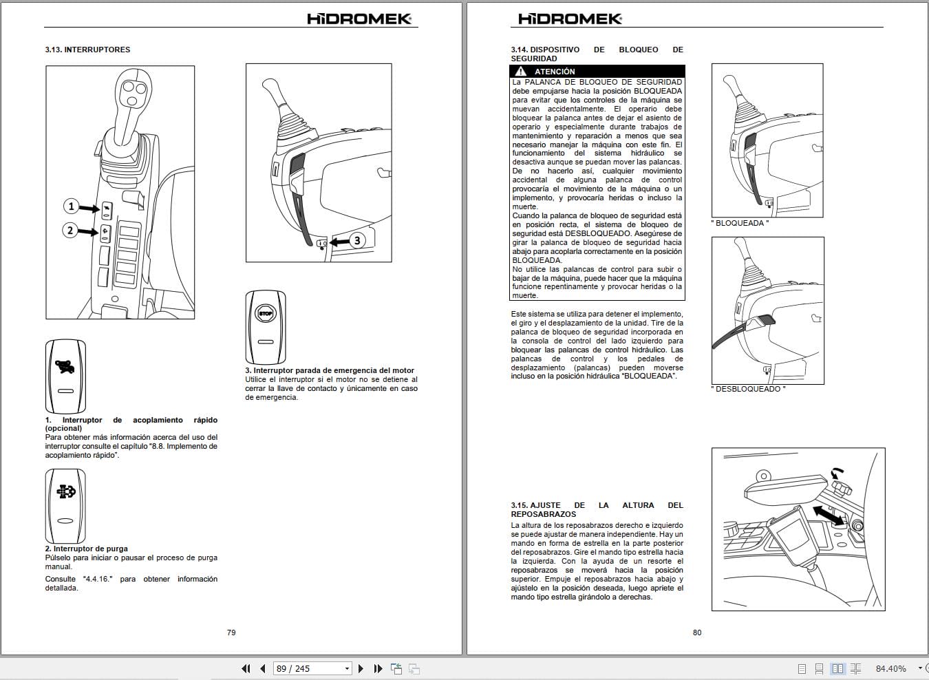 Hidromek Excavator HMK 65ZT 5 Operation Maintenance Manual H347345402 ES (2)