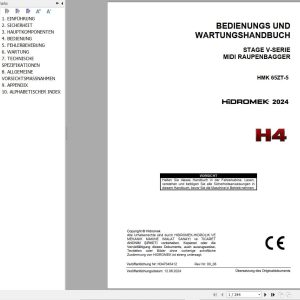 Hidromek Excavator HMK 65ZT 5 Operation Maintenance Manual H347345412 DE (1)