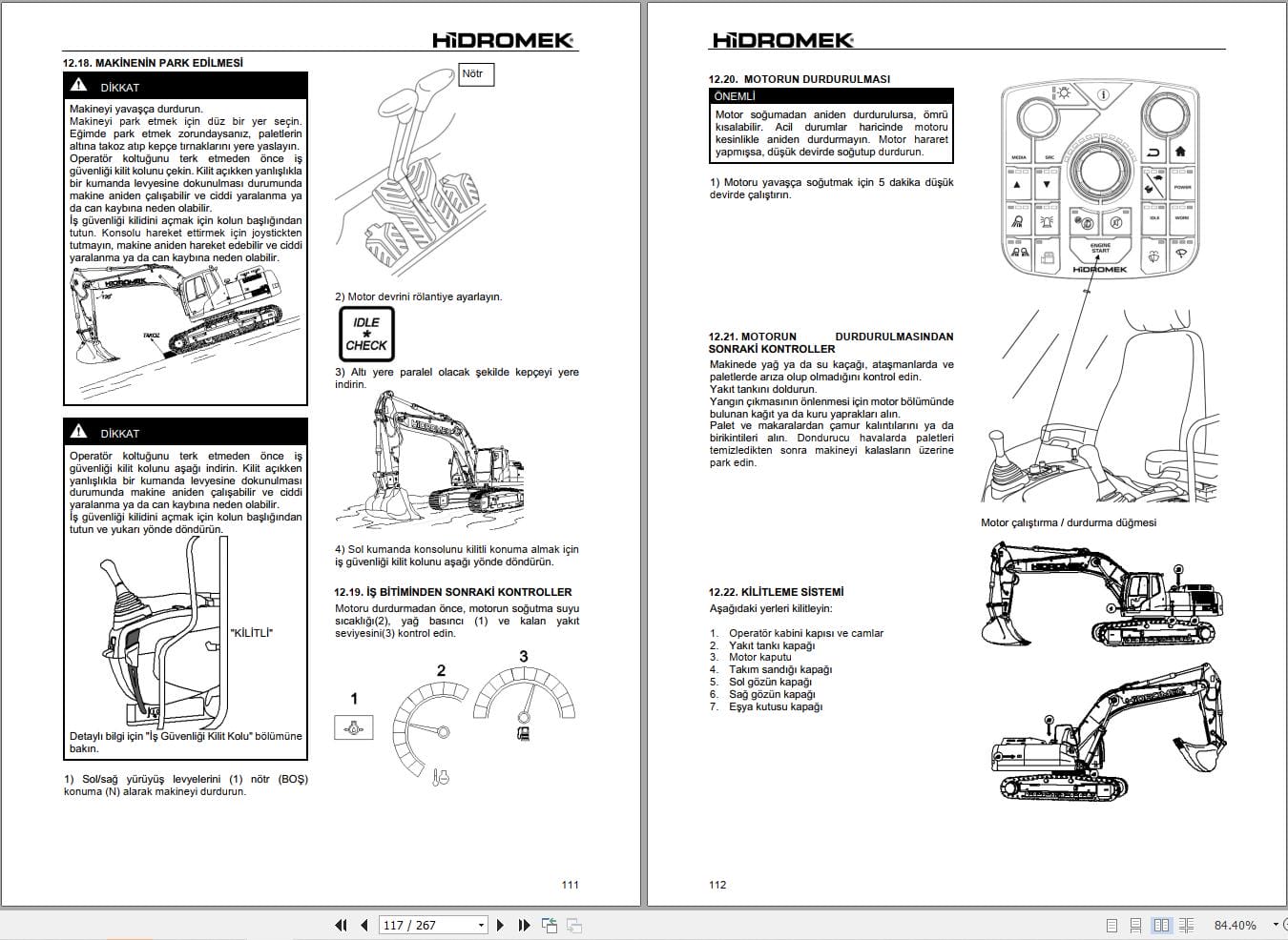 Hidromek Excavator HMK140LC 3B to HMK370LC 3BLR Operation Maintenance Manual H347323400 TR (2)