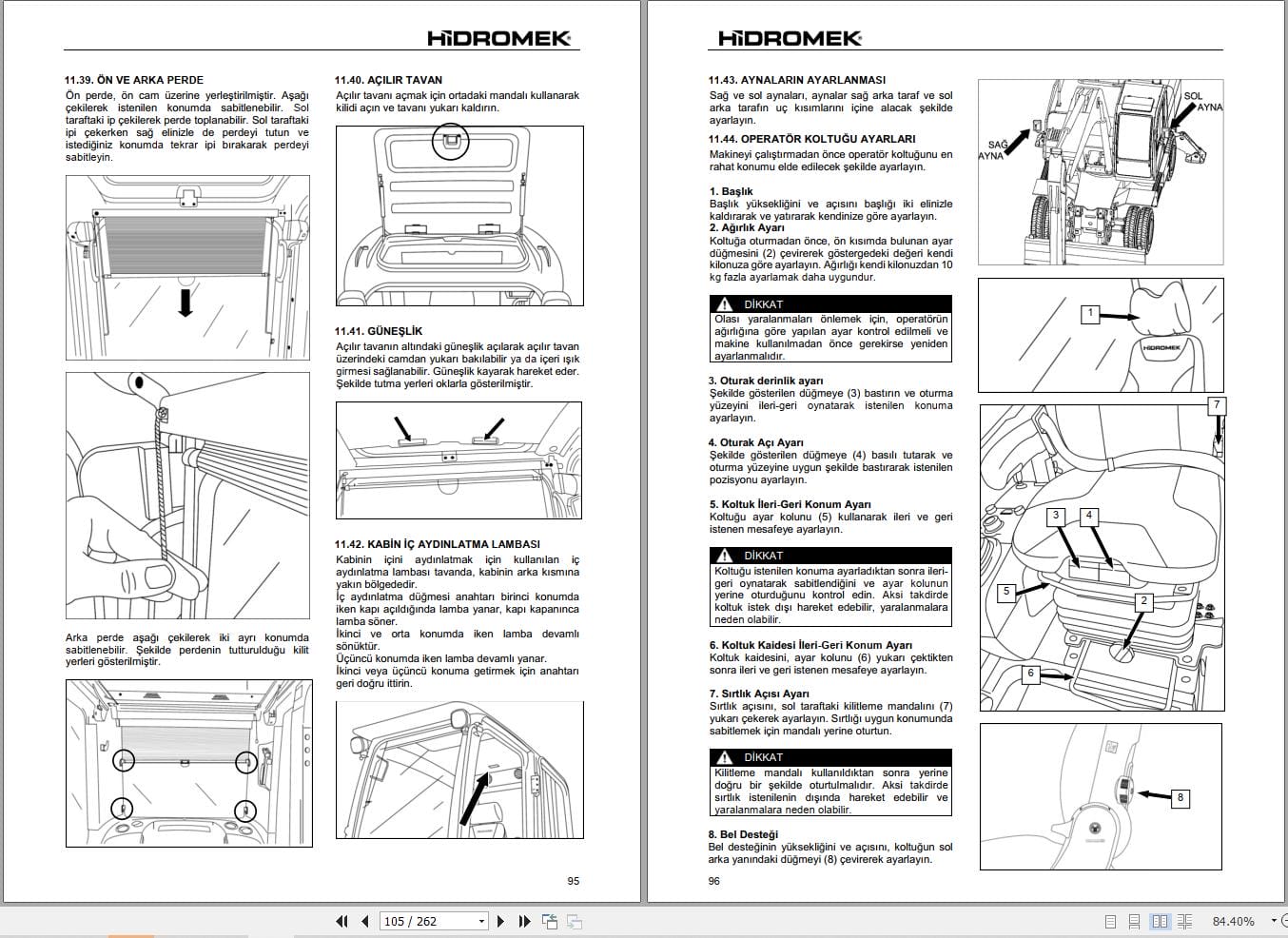 Hidromek Excavator HMK140W 3 HMK200W 3 Operation Maintenance Manual H237322400 TR (2)
