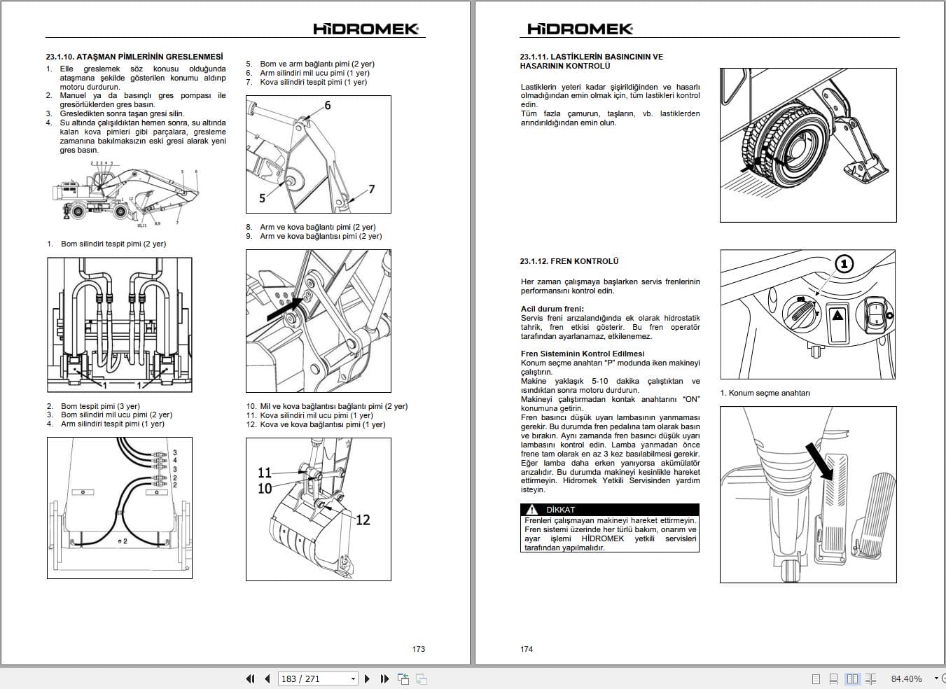 Hidromek Excavator HMK140W 3B HMK200W 3B Operation Maintenance Manual H237323400 TR (2)