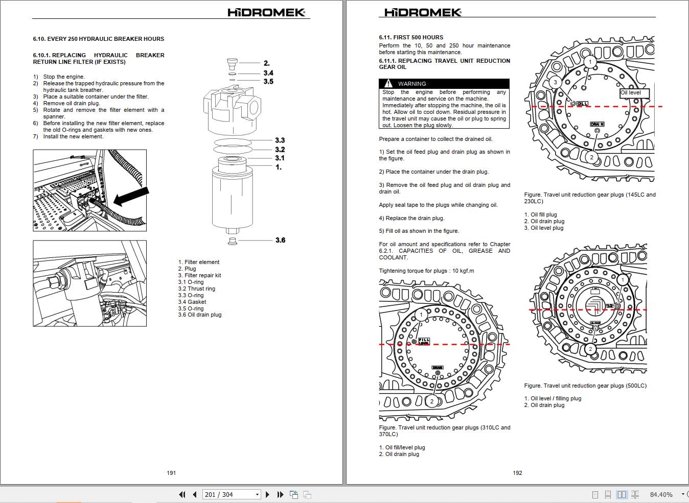 Hidromek Excavator HMK145LC 4SR to HMK500LC 4 Operation Maintenance Manual H347324401 EN (2)