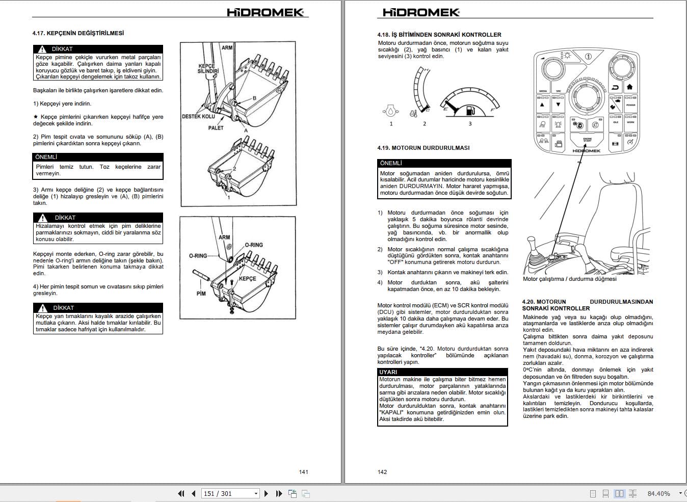 Hidromek Excavator HMK210W 5 HMK220W 5 Operation Maintenance Manual H237325400 TR (2)