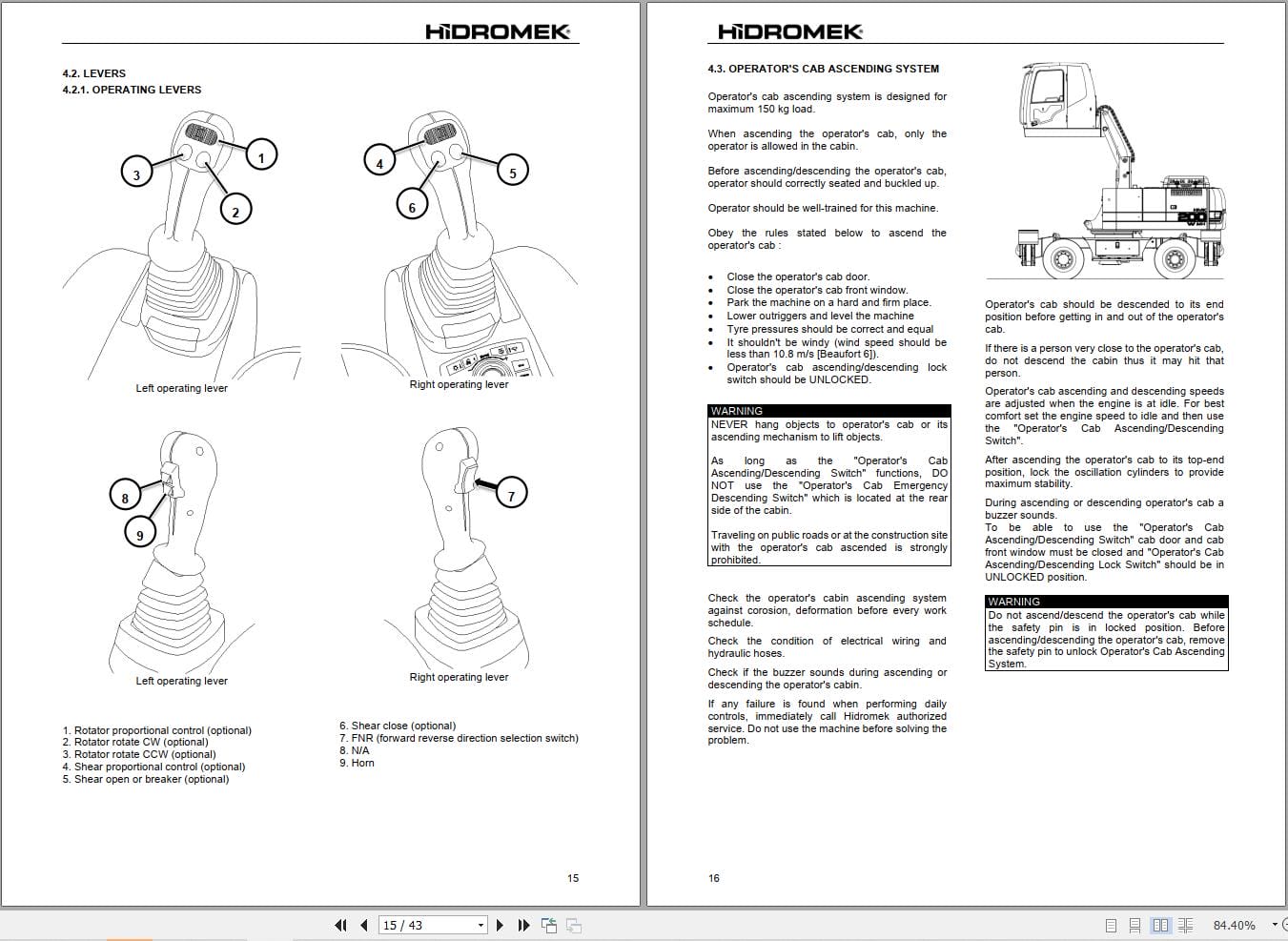 Hidromek Excavator HMK210WMH 5 HMK220WMH 5 Operation Maintenance Manual H527325401 EN (2)