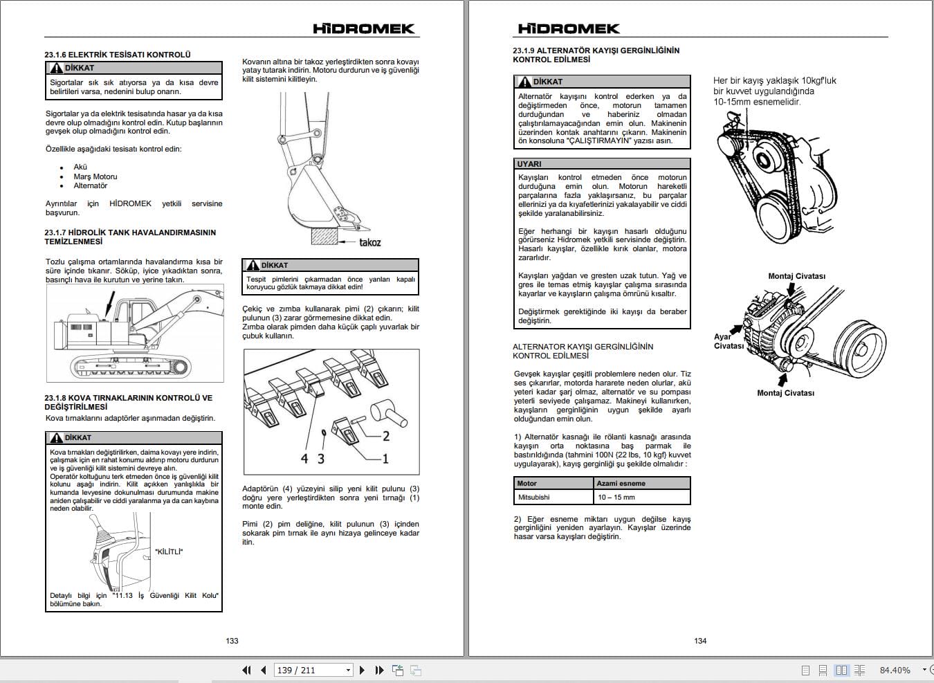Hidromek Excavator HMK220LC 2 to HMK300LCLR Operation Maintenance Manual H347311400 2019 TR (2)