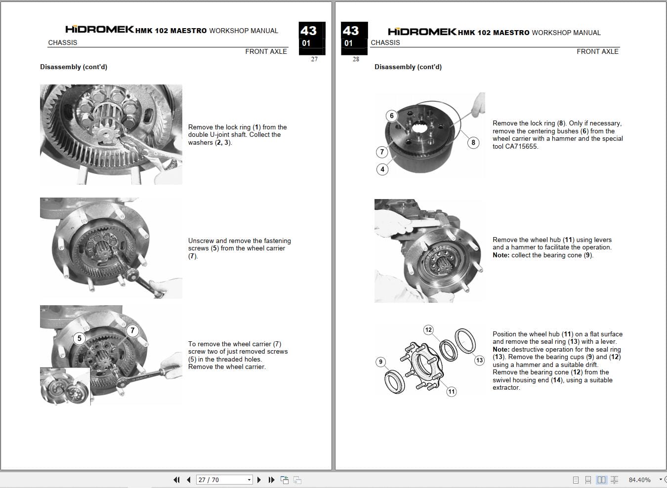 Hidromek HMK 102 MAESTRO Carraro Front Axle Workshop Manual (2)