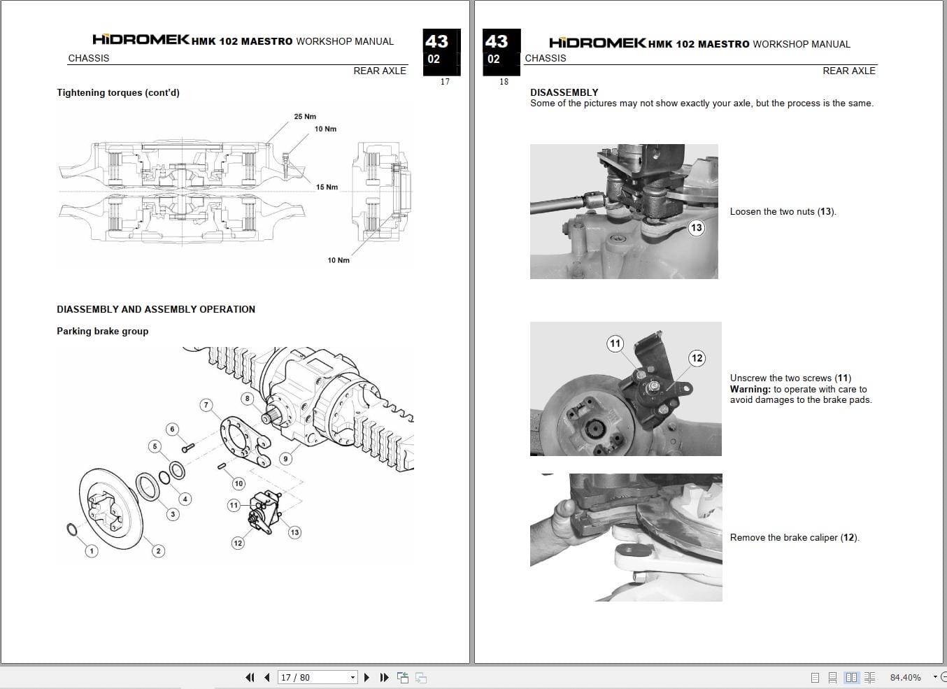 Hidromek HMK 102 MAESTRO Carraro Rear Axle Workshop Manual (2)