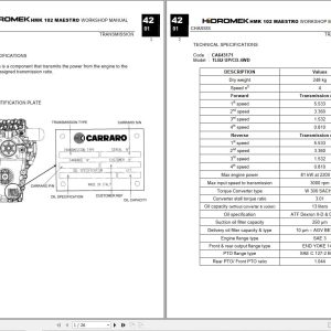 Hidromek HMK 102 MAESTRO Carraro Transmission Operation Manual (1)