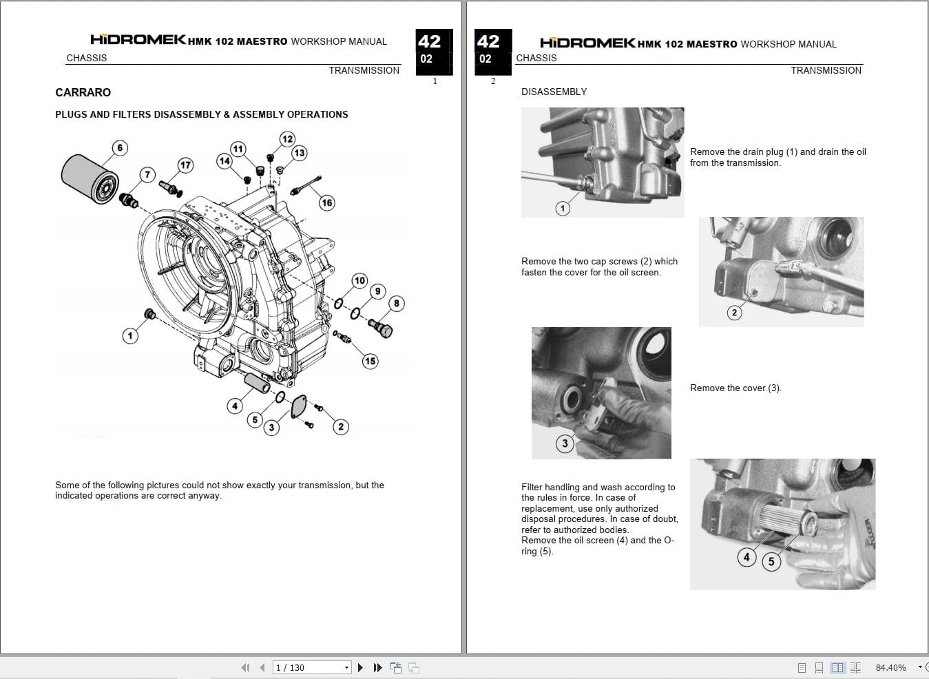 Hidromek HMK 102 MAESTRO Carraro Transmission Workshop Manual (1)