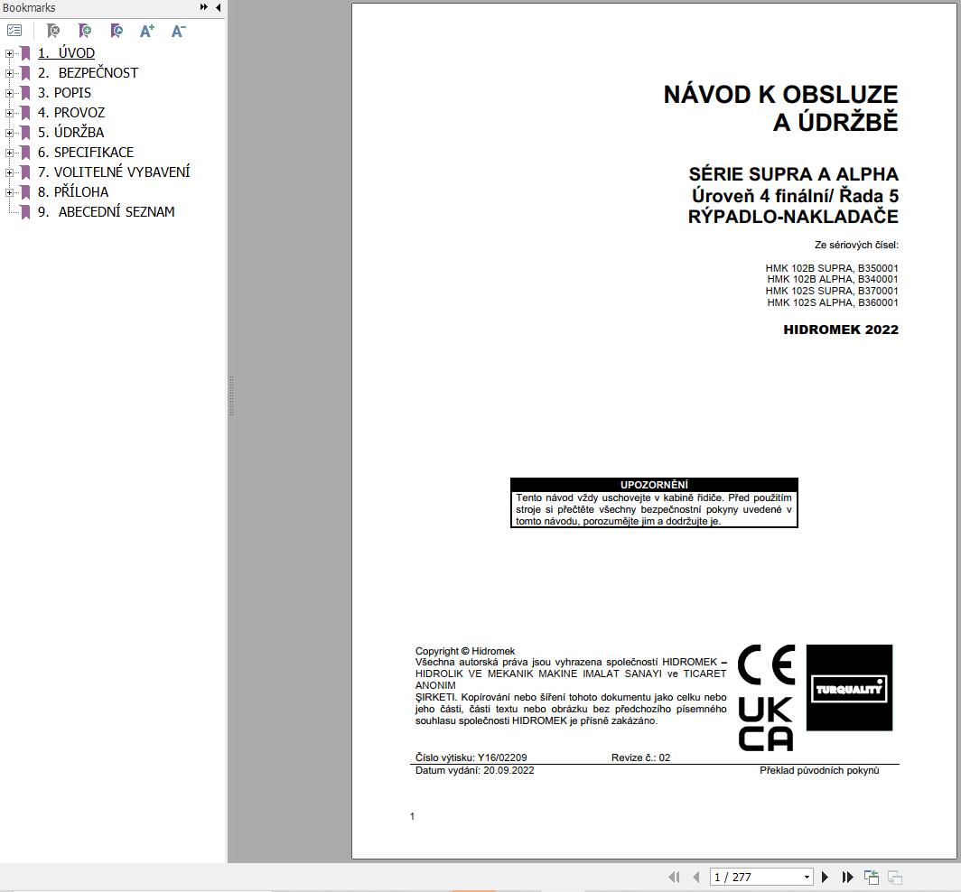 Hidromek HMK 102B 102S SUPRA & ALPHA Operation Maintenance Manual CS (1)