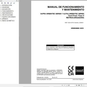 Hidromek HMK 102B ALPHA Greentec Operation Maintenance Manual Y1303203 ES (1)