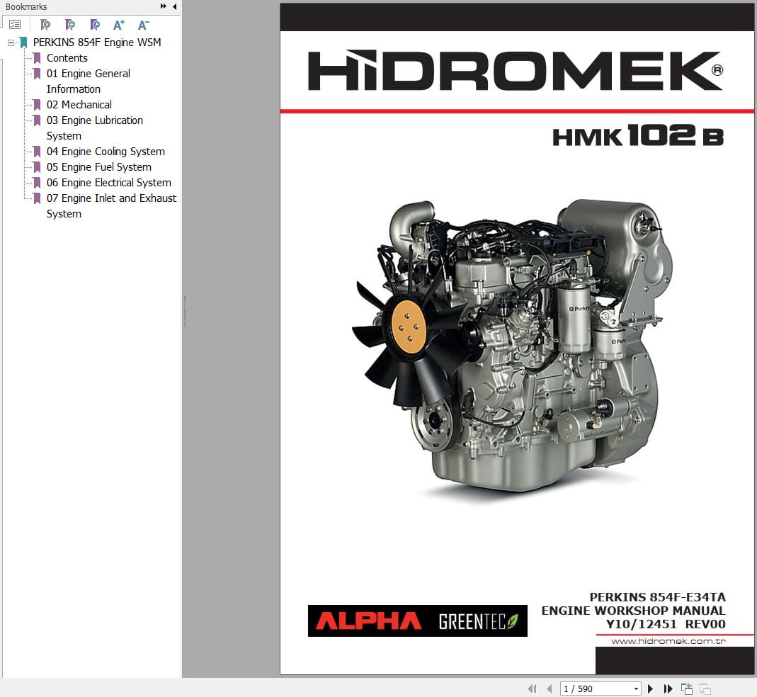 Hidromek HMK 102B Engine PERKINS 854F E34TA Workshop Manual (1)