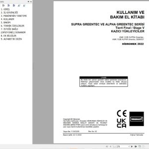 Hidromek HMK 102B SUPRA & ALPHA GreenTec Operation Maintenance Manual TR (1)