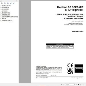 Hidromek HMK 102B SUPRA & ALPHA GreenTec Operation Maintenance Manual Y13 03207 2023 RO (1)