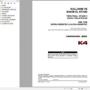 Hidromek HMK 102B Supra Greentec & Alpha Greentec Operation Manual Y2503200 TR (1)