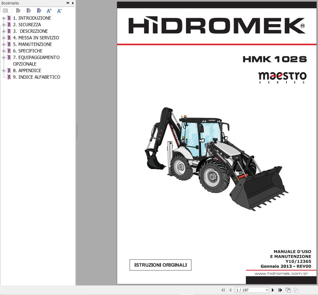 Hidromek HMK 102S Maestro Series Operation Maintenance Manual Y10 12365 IT (1)