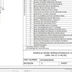 Hidromek HMK 140LC 3 H4 3A Hydraulic Diagram HD300600000 (1)