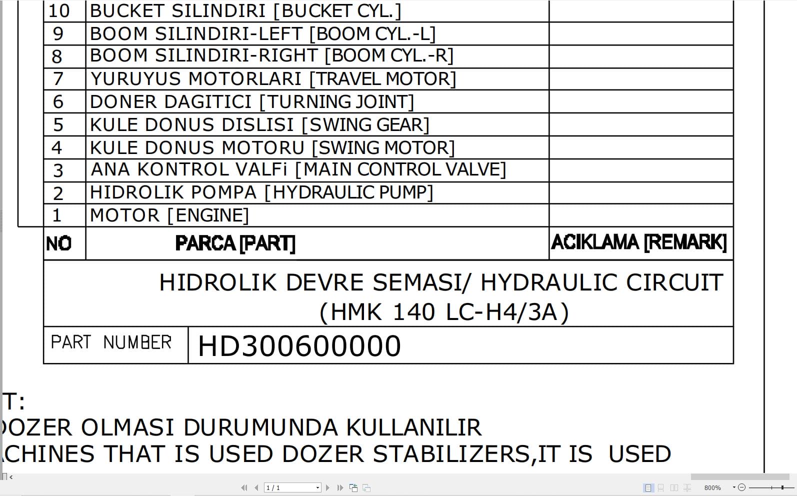Hidromek HMK 140LC H4 3A Hydraulic Diagram HD300600000 (1)