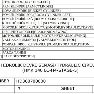 Hidromek HMK 140LC H4 STAGE 5 Hydraulic Diagram HD300700000 (1)