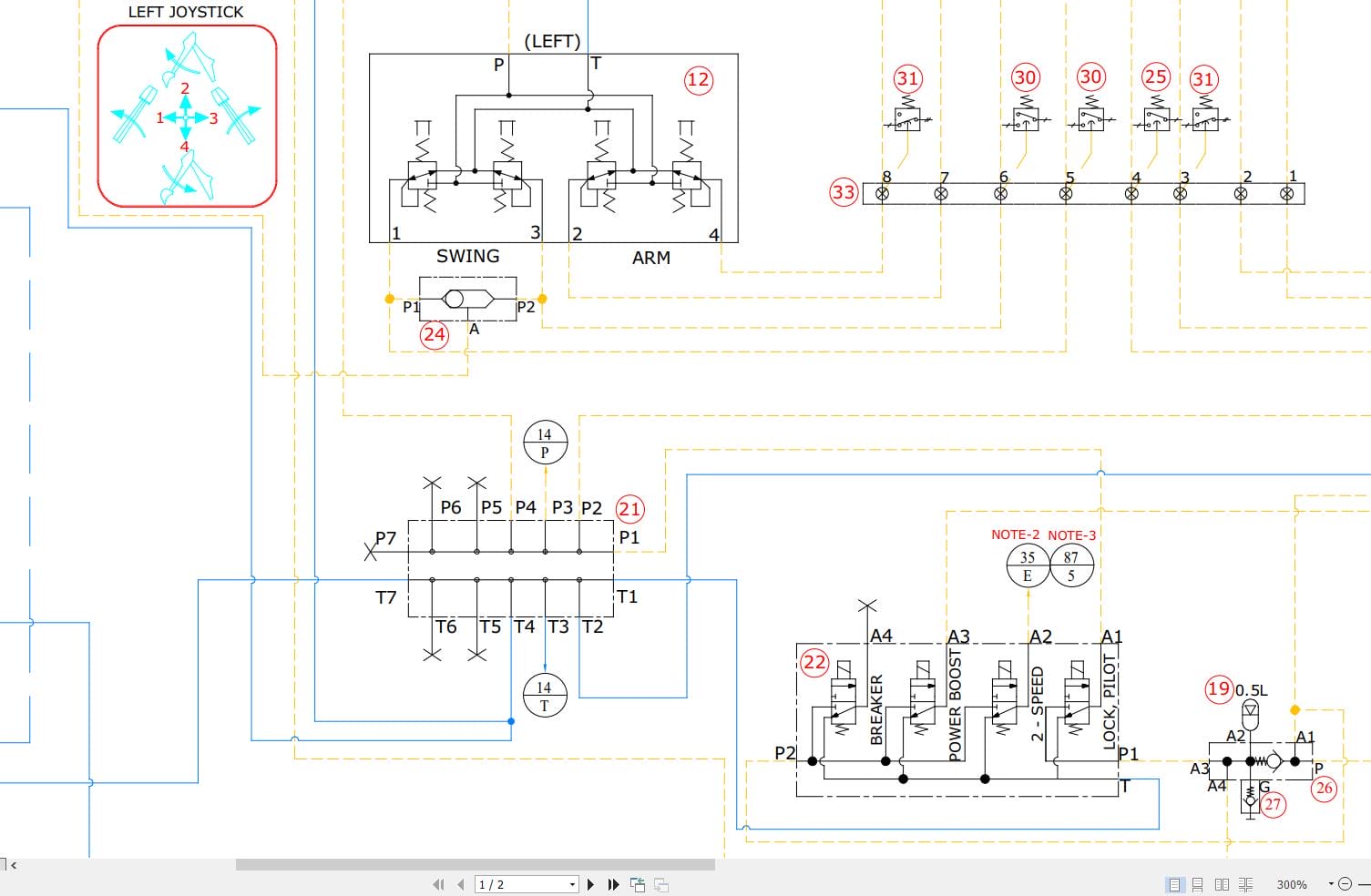 Hidromek HMK 140LC H4 STAGE 5 Hydraulic Diagram HD300700000 (2)