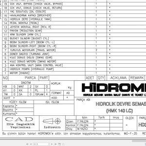 Hidromek HMK 140LC Hydraulic Diagram HD300300000 (1)
