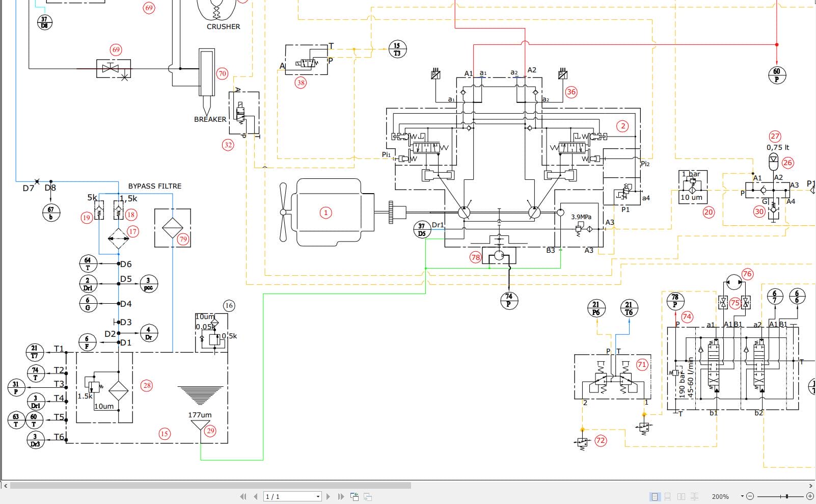 Hidromek HMK 140LC Hydraulic Diagram HD300400000 2017 (2)