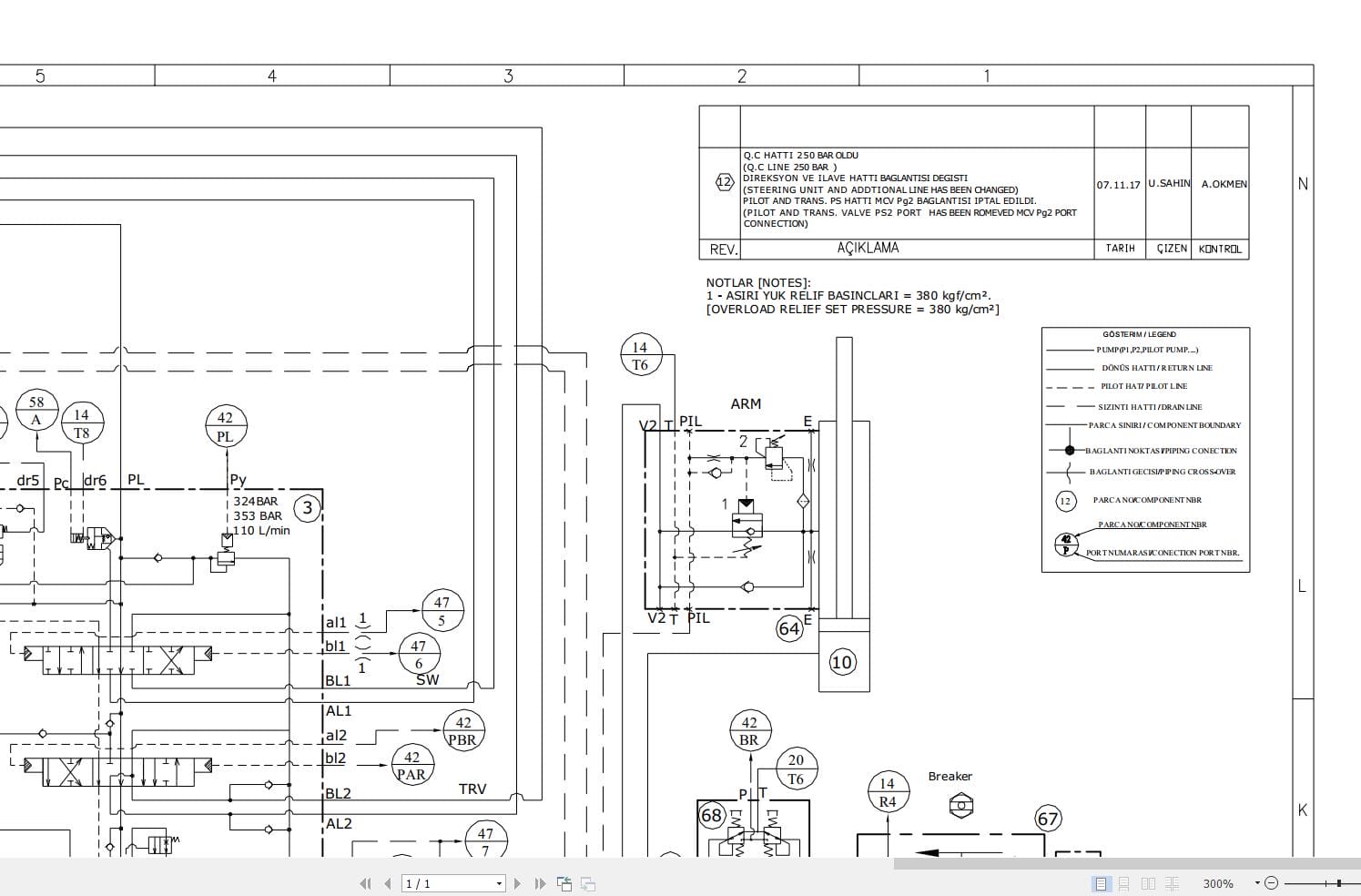 Hidromek HMK 140W 3A Two additional Gear Pumps Hydraulic Diagram HD200000000 2017 (2)