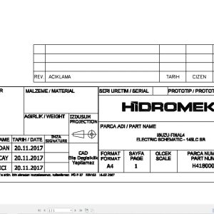 Hidromek HMK 145LC SR Isuzu Final4 Electric Diagram H418000000 11.2018 (1)
