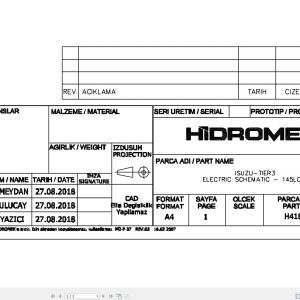 Hidromek HMK 145LC SR Isuzu Tier3 Electric Diagram H418010000 11.2018 (1)