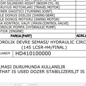 Hidromek HMK 145LCSR H4 FINAL Hydraulic Diagram HD410100000 (1)