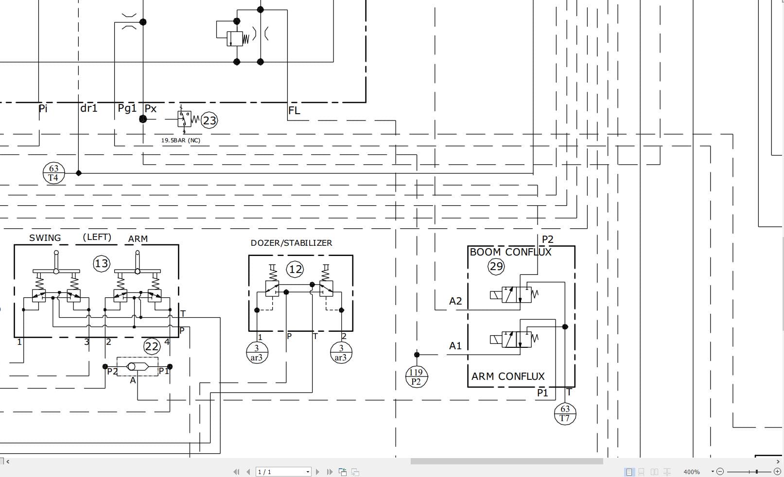 Hidromek HMK 200W 210W H4 FINAL Hydraulic Diagram HD230200000 (2)