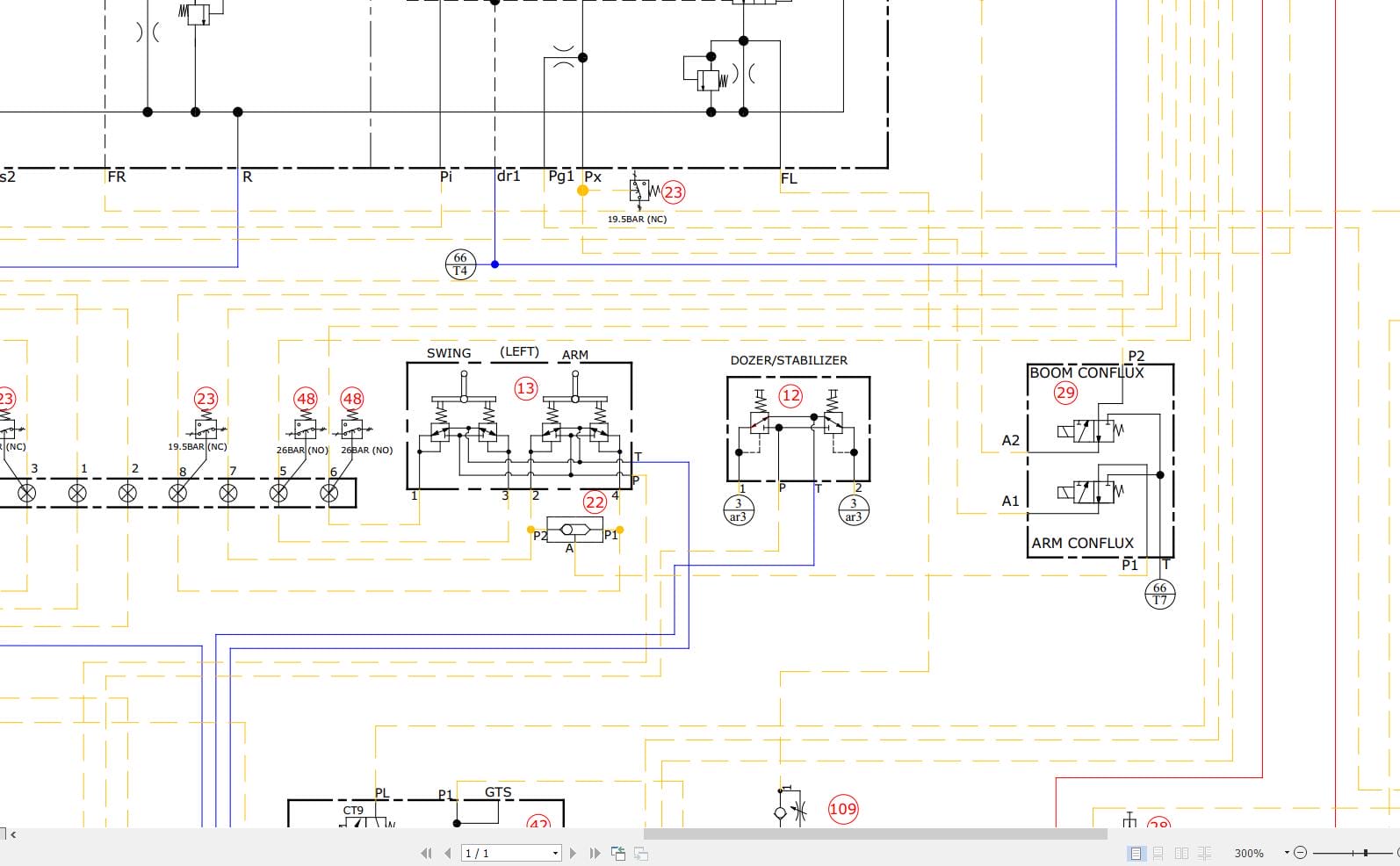 Hidromek HMK 200W 210W H4 FINAL MH Hydraulic Diagram (2)