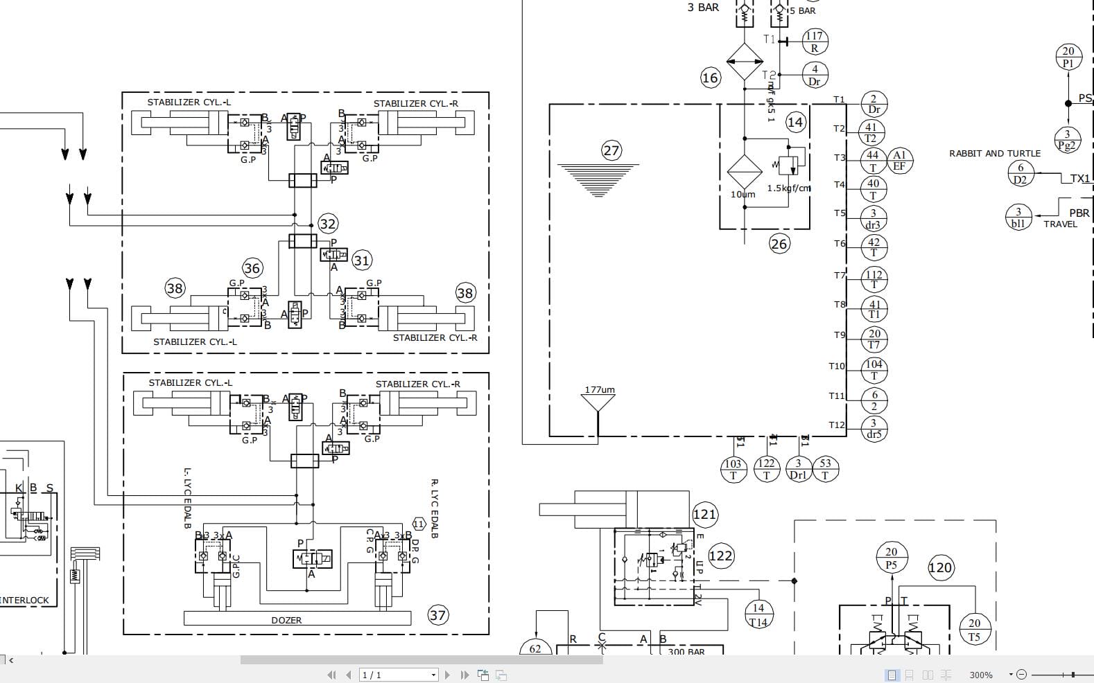 Hidromek HMK 200W 3B Two additional Gear Pumps Hydraulic Diagram HD230100000 (2)