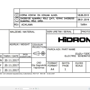 Hidromek HMK 200W Isuzu Tier3 Electric Diagram 2019 (1)